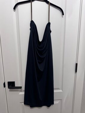 RACHEL Rachel Roy Navy Backless Chain-halter Dress